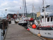 on the dock in Stokmarknes